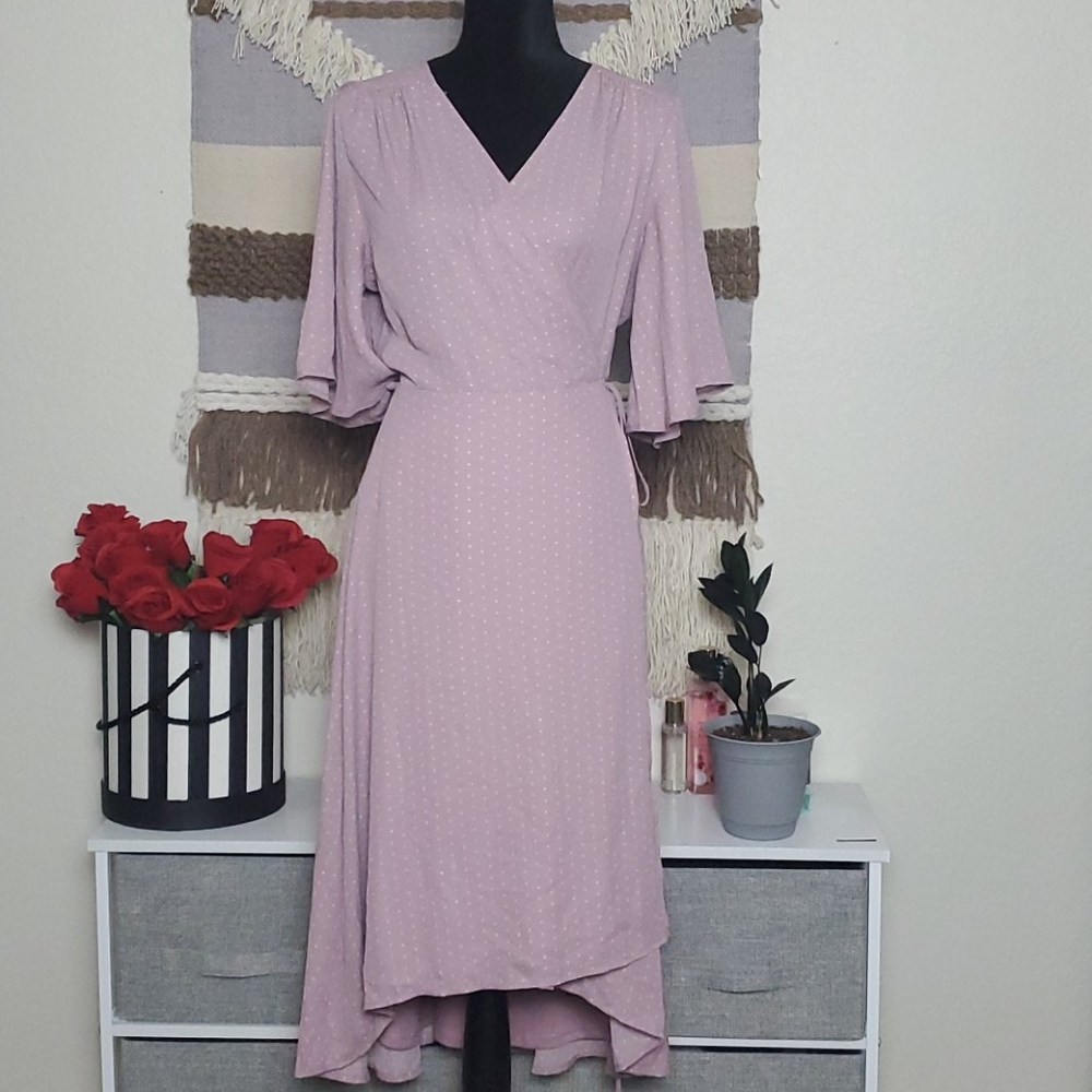 Purple wrap dress